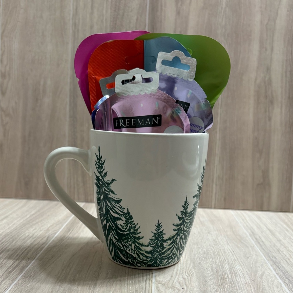 Freeman 6 Skincare Masks & Royal Norton White Mug w/Green Trees Gift Bundle